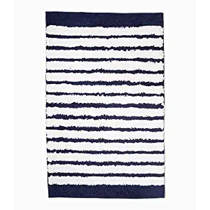 Kate Spade New York Charlotte Street Bath Rug, 21X34, Navy/White