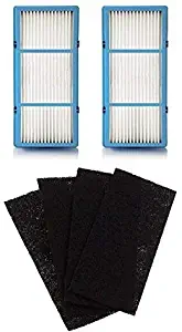 Nispira 2 HEPA Filter Replacement + 4 Charcoal Booster Pre Filter for Holmes AER1 Total Air Filter, HAPF30AT for Purifier HAP242-NUC