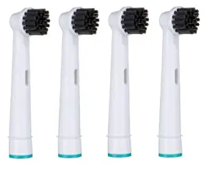 Charcoal Brush Heads Compatible with Oral-B Electric Toothbrush, Soft Bristles - 4 Pack