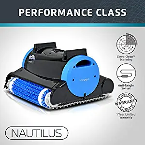 Dolphin Nautilus Automatic Robotic Pool Cleaner with Dual Filter Cartridges, Two Scrubbing Brushes and Tangle-Free Swivel Cord, Ideal for Swimming Pools up to 50 Feet