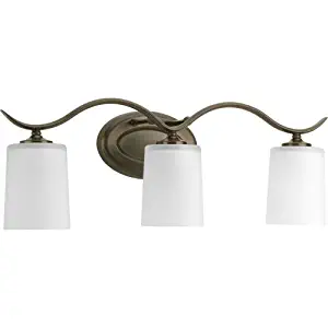 Progress Lighting P2020-20 Transitional Three Light Bath Bracket from Inspire Collection Dark Finish, Antique Bronze