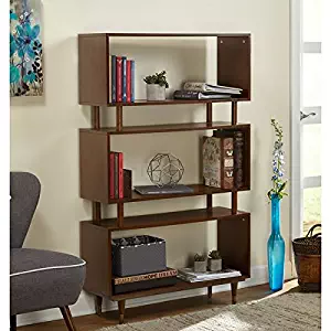 Bookshelves Margo Mid Century, (Walnut Brown)