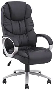 Ergonomic PU Leather High Back Office Chair, Black