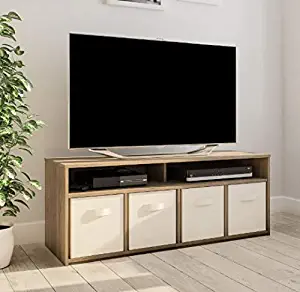 Tabletop Tv Stands for Flat Screens-Rustic Oak for TVs Up to 59 Inch-A Must-Have for Living Areas and Entertainment Spaces