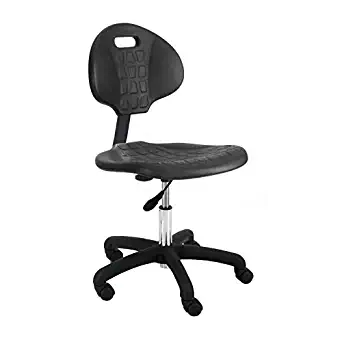 BenchPro Deluxe Polyurethane Desk Height Chair with Nylon Base, 16"-21" Height Adjustment, 450 lbs Capacity.