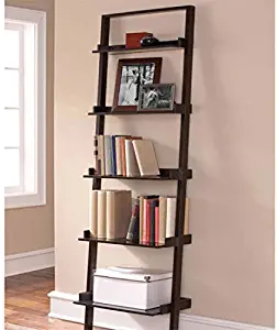 Mainstays Leaning Ladder 5-Shelf Bookcase, Espresso by Mainstays