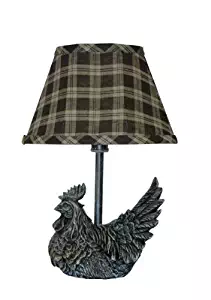 AHS Lighting L341C-UP1 Mini Rooster Plaid Shade Lamp, 5" x 8" x 12", Black