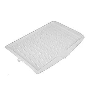 Kitchen Self-Draining Dish Drying Board. Easy Storage, Quick Drain Design – White