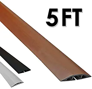 Electriduct D-2 Low Profile Rubber Duct Cord Cover Floor Cable Protector - 5 Feet - Brown (Raw Rubber Material)