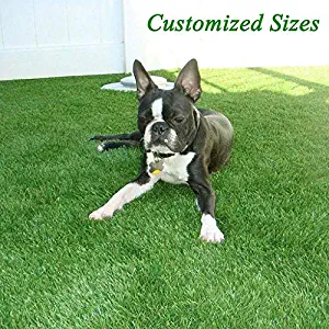 GL Premium 35mm Pile Height Artificial Grass, Realistic and Thick Fake Faux Grass Mat, Outdoor Garden Dog Pet Synthetic Grass, Carpet Doormat Rubber Backed with Drainage Holes 6 FT x10 FT/60 Square FT