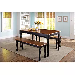 3-piece wooden dining and breakfast table and bench set, furniture