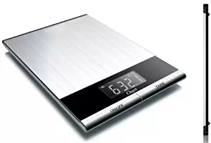 Ozeri Ultra Thin Professional Digital Kitchen Food Scale, in Elegant Stainless Steel