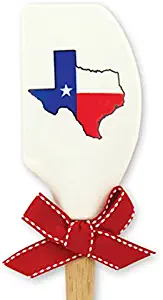 Brownlow Gifts Silicone Spatula with Wooden Handle, Texas Flag