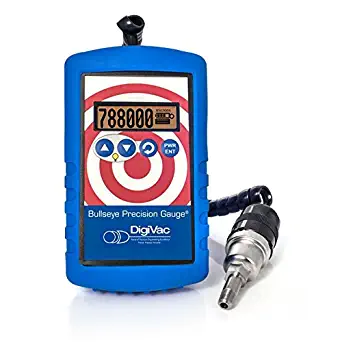 DigiVac BPG Bullseye Precision Gauge, Portable Hands-Free Micron Meter, Measures in 12 Vacuum Units (Inches of Hg, Torr, mBar)