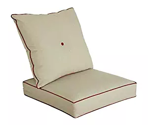 Bossima Cushions for Patio Furniture, Outdoor Water Repellent Fabric, Deep Seat Pillow and High Back Design, Khaki