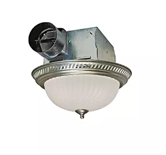 Air King DRLC702 Round Bath Fan with Light, Nickel