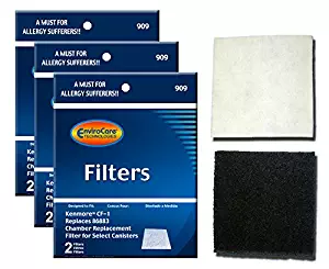 Envirocare Foam Filters to fit Kenmore Sears Progressive CF1, Progressive & Whispertone, Panasonic Vacuum Cleaners, 86883, 86880, 20-86883, 2086883, 8175084 (pack of 6)