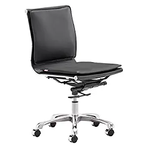 Zuo Lider Plus Armless Office Chair, Black