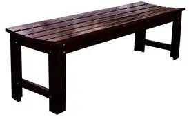 CHOOSEandBUY 5-Feet Backless Outdoor Garden Patio Cedar Wood Bench in Burn Brown Garden Bench Patio Outdoor Porch