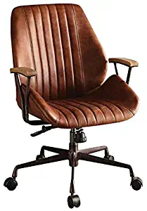 Acme Hamilton Top Grain Leather Office Chair, Cocoa Leather