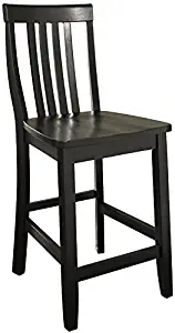 Crosley Furniture Schoolhouse Bar Stool (Set of 2), 24-inch, Black