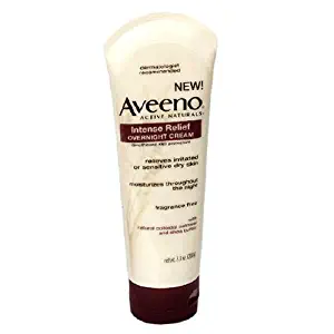 Aveeno Active Naturals Skin Relief Overnight Cream, Fragrance Free, 7.3-Ounce Tubes (Pack of 3)