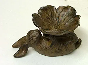 Cast Iron Rabbit and Dogwood Blossom Bird Feeder