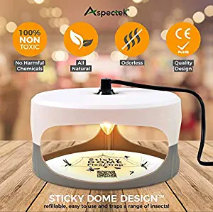 ASPECTEK Favored-Trapest Sticky Dome Bed Bug 2 Glue Discs.Odorless Non-Poisonous and Natural Flea Killer Trap Pad Family, Children and Pets Friendly, Best Pest Control, White