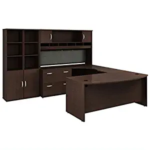 Bush Business Series C Mocha Cherry Executive U-Shaped Desk