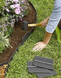 Easy No- Dig, Pound-in, Interlocking Landscaping Edging Kit 12" Tall, 20' Long