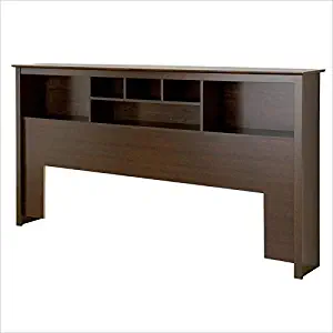 StarSun Depot King Size Bookcase Headboard in Espresso Wood Finish