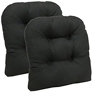 Klear Vu Omega Universal Tufted No Slip Dining Chair Pads, 2 Pack, Midnight