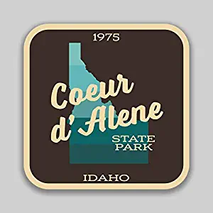 JMM Industries Coeur d'Alene's State Park IdahoVinyl Decal Sticker Car Window Bumper 2-Pack 4-Inches by 4-Inches Premium Quality UV Protective Laminate SPS00957