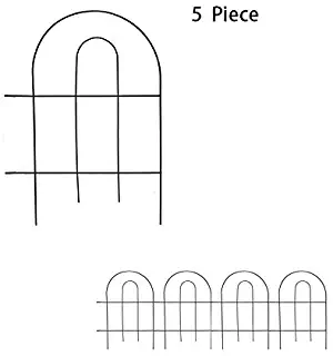 WOLUNWO Decorative Garden Fencing, 18 Inch x 13 Inch, Overall Length 65 Inch,Garden Barrier Portable Decorative Flower Fence, Outdoor Fences Border Fence Decorative Metal Garden Fencing