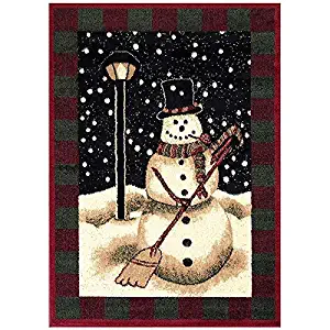 Christmas Rug Holiday Décor Snow Man Area Rug Approximately: 3ft4in X 4ft6in Woven for Home Dining Room Living Room