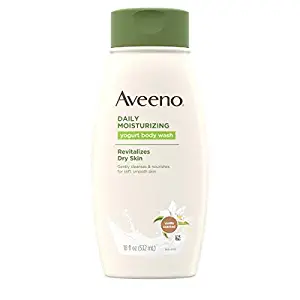 Aveeno Daily Moisturizing Yogurt Body Wash for Dry Skin with Soothing Oat & Vanilla Scent, Gentle Body Cleanser, 18 fl. oz (Pack of 6)
