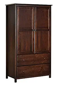 Cherry Finish Solid Pine Wood Shaker Furniture Armoire