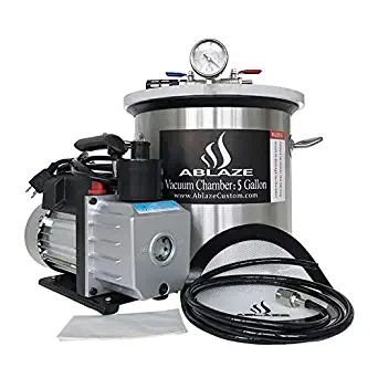 ABLAZE 5 Gallon Stainless Steel Vacuum Degassing Chamber and 3 CFM Single Stage Pump Kit