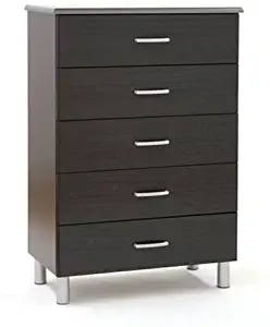 South Shore Cosmos 5-Drawer Chest-Black Onyx and Charcoal