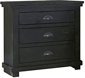 Progressive Furniture Willow Distressed Black Nightstand, 32" x 17" x 31"