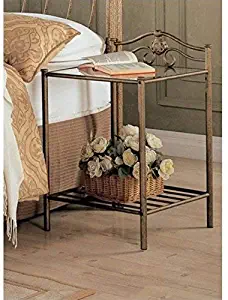 Sydney Metal Nightstand Antique Brushed Gold