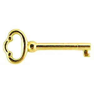 Hollow Barrel Brass Plated Skeleton Key for Antique Cabinet Doors, Grandfather Clocks, Dresser Drawers - Furniture Hardware | KY-2 (1)