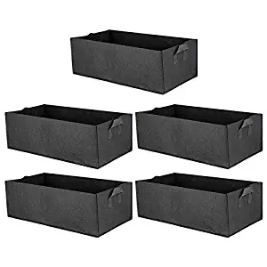 Bag Planter-Promotion! 5 Pack Raised Garden Bed,Square Garden Flower Grow Bag Vegetable Planting Bag Planter Pot with Handles for P