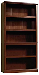 Sauder 412835 5 Shelf Bookcase, L: 35.28" x W: 13.23" x H: 69.76", Select Cherry finish