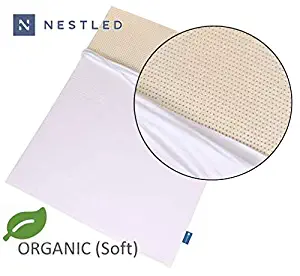 Organic 100% Natural Latex Mattress Topper - Soft Firmness - 2 Inch - King Size - Organic Cotton Cover Included - GOLS & GOTS Certified.