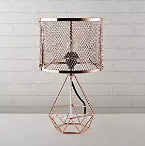 Urban Shop 784857777130 Perforated Geo Table Lamp Rose Gold