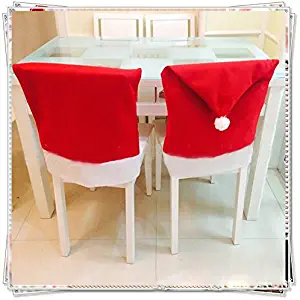 Chair Kitchen - 1 Pc Christmas Santa Claus Red Hat Chair Back Cover Xmas Dinner Table Decor Home Party Pendant - Chair Cover Swing Necklace Ergonomic Model Necklace Chair Quilt Office Chair Span