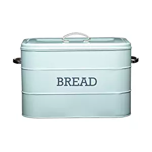 Kitchencraft Living Nostalgia Large Metal Bread Box Bin, Blue