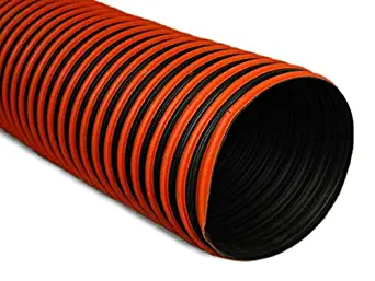 Spring Steel Wire Reinforced Vacuum Lawn Leaf Flexible Black Polypropylene Hose, 10", 10 Ft