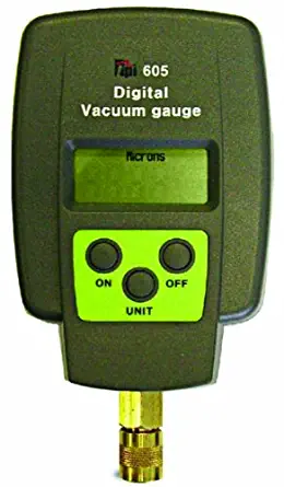 TPI 605 Single Input Digital Vacuum Gauge, 5 Digit LCD, +/-10 percent Accuracy, 1 micron Resolution, 12000 to 15 micron Range